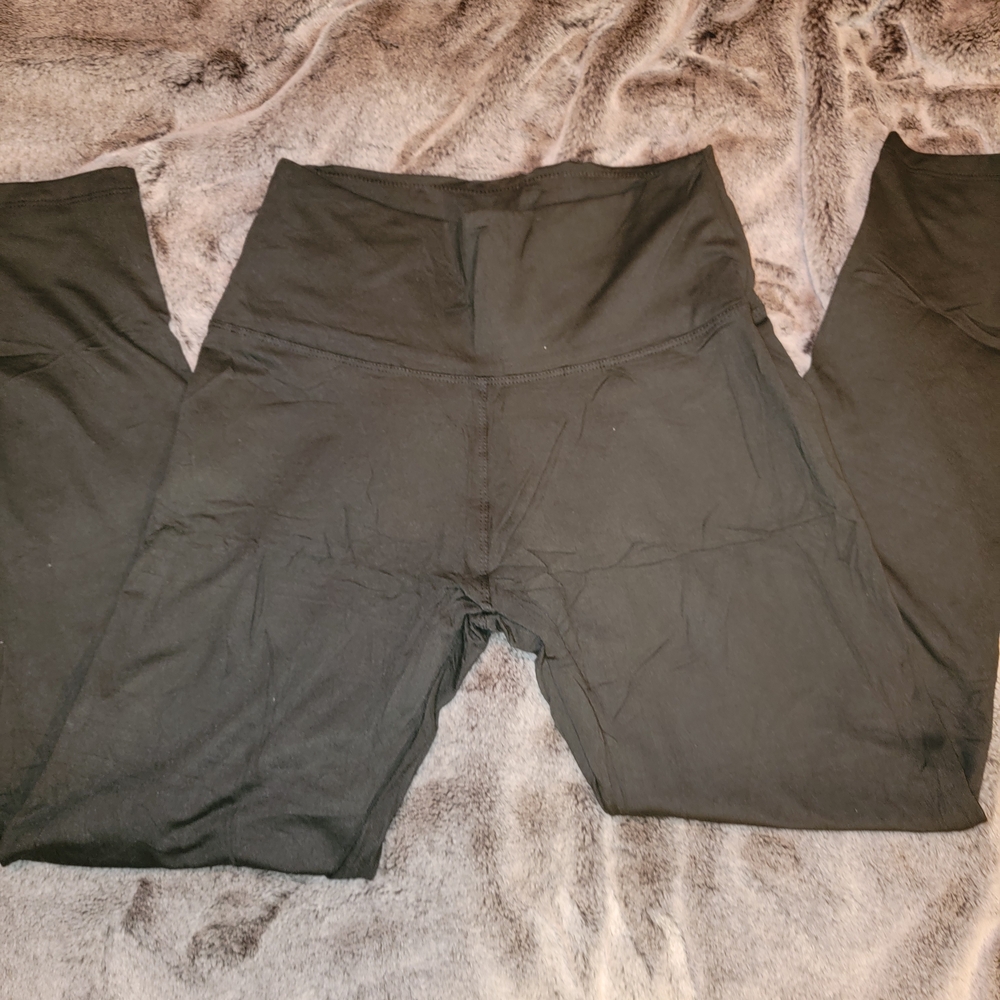 2 Pair Women's Black Fleece Lined Leggings Size L/XL - Picture 2 of 7